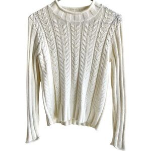 Gap Kids Girl Cable Knit Sequin Sweater Size XL (12)  Angora Blend Ivory Cream